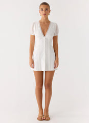 Sweet Lullaby Mini Dress - White
