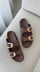 Sol Sana San Jose Footbed - Cocoa / Gold