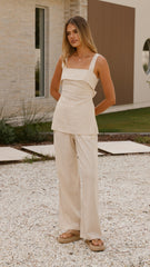 Veruca Longline Top - Beige